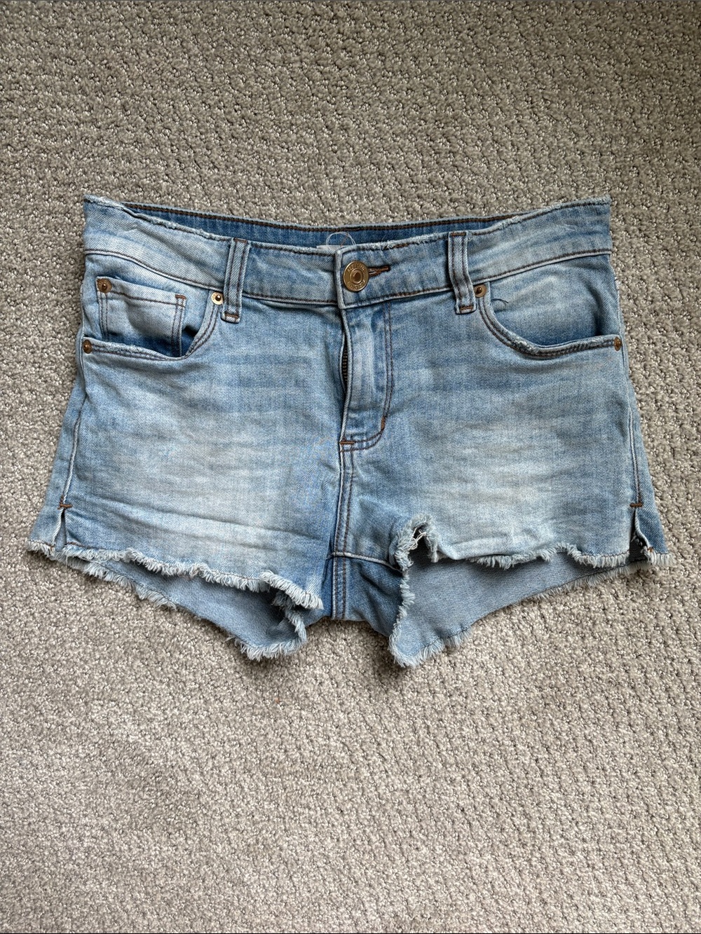 STS Blue Light Blue Denim Frayed Cutoff Shorts